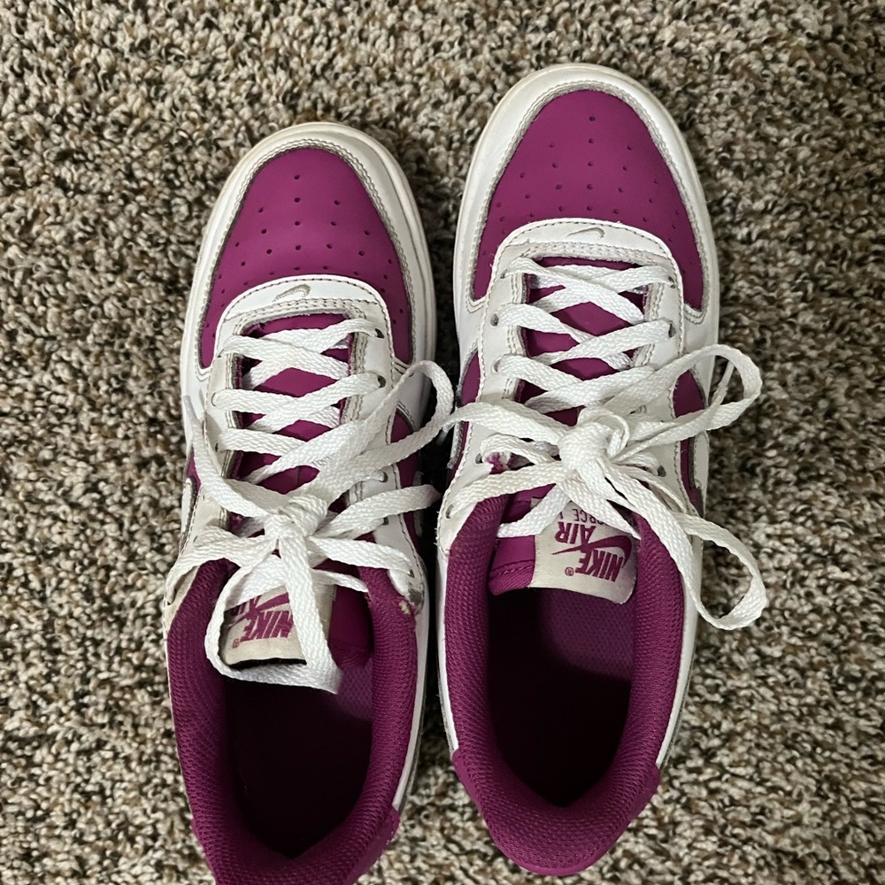 Nike Air Magenta and White Sneakers